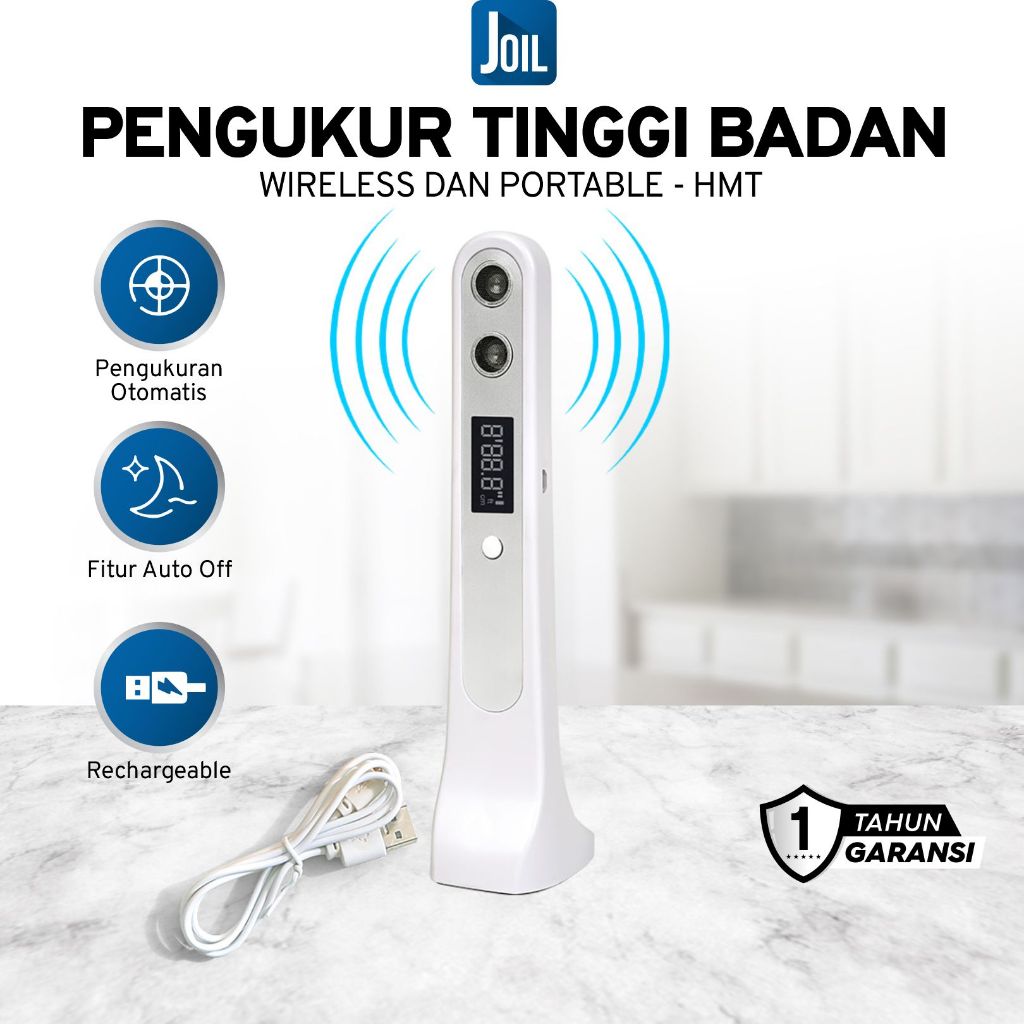 Joil Alat Pengukur Tinggi Badan Wireless Portable Pengukuran Praktis Akurasi 0,1cm - HMT