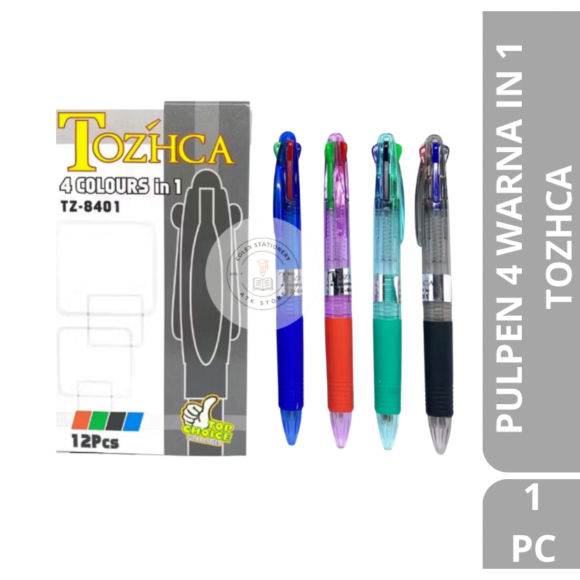 

[1 PC] Pulpen Warna / Pulpen Tozhca Isi 4 Warna Hemat Dalam 1 Pen Murah