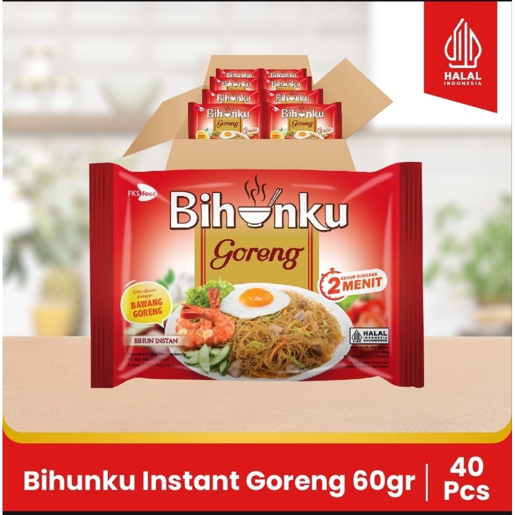 

Bihunku Instant - Goreng - 1 karton - 40 Pcs - 60g
