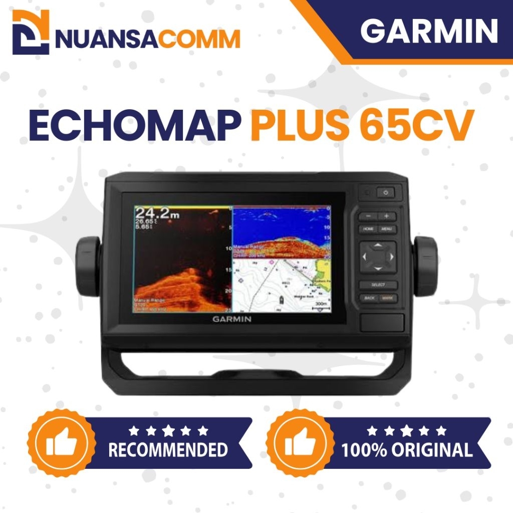 Fish Finder Garmin ECHOMAP Plus 65cv Marine GPS Sonar CHIRP Peta Laut