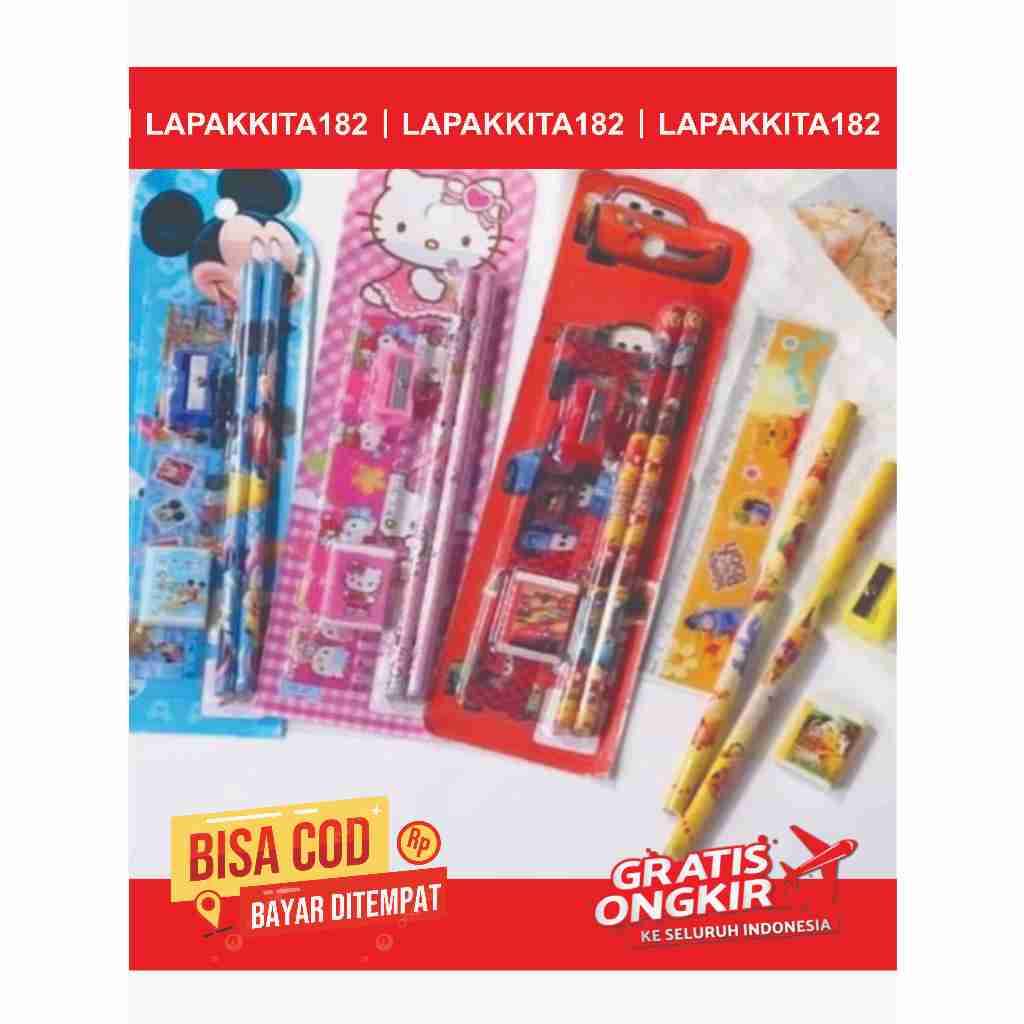 

Alat Tulis Set Stationery Mini Set 5 in 1 / Alat Tulis Karakter Lucu Anak Serbaguna
