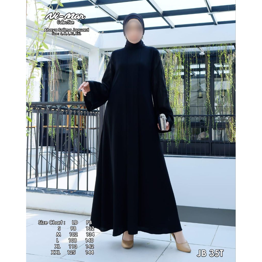 Gamis Nimar Hitam / Abaya Nimar Hitam / Abaya Jetblack / Gamis Polos hitam