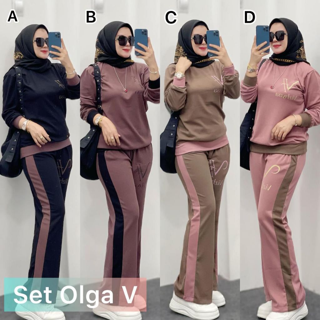 Set Olga Venus Knit Set Wanita Adem Lembut Halus