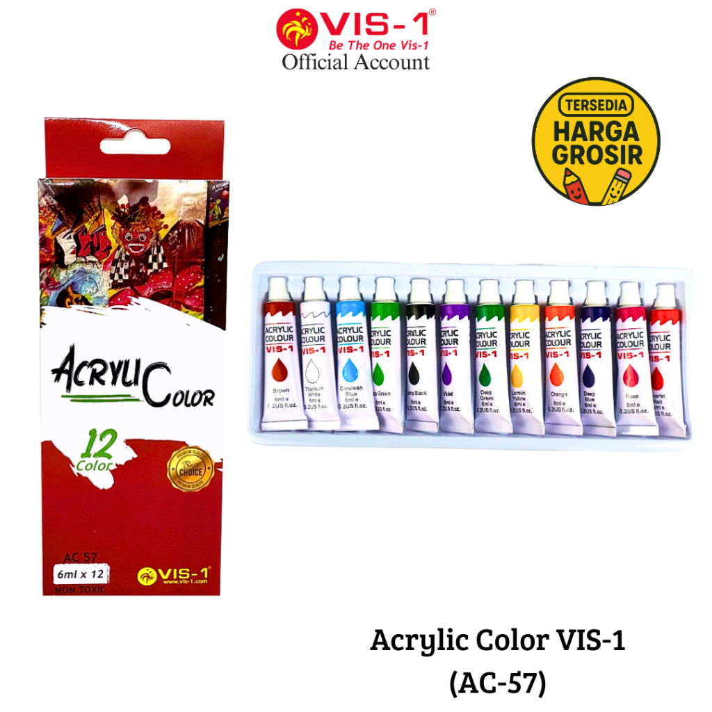 

VIS-1 - Acrylic Color AC-57 12 Warna / Cat Akrilik 1 Set 6ml