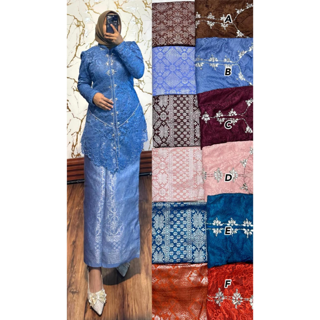 SETELAN ROK SONGKET BAJU BROKAT PESTA MEWAH PREMIUM PAKAI FURING CANTIK ELEGAN ORIGINAL BESTSELLER