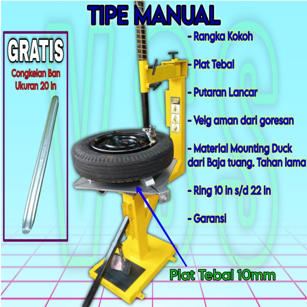 Tire Changer Manual, Alat buka ban, ganti ban, motor, sepeda, mobil, Tyre changer