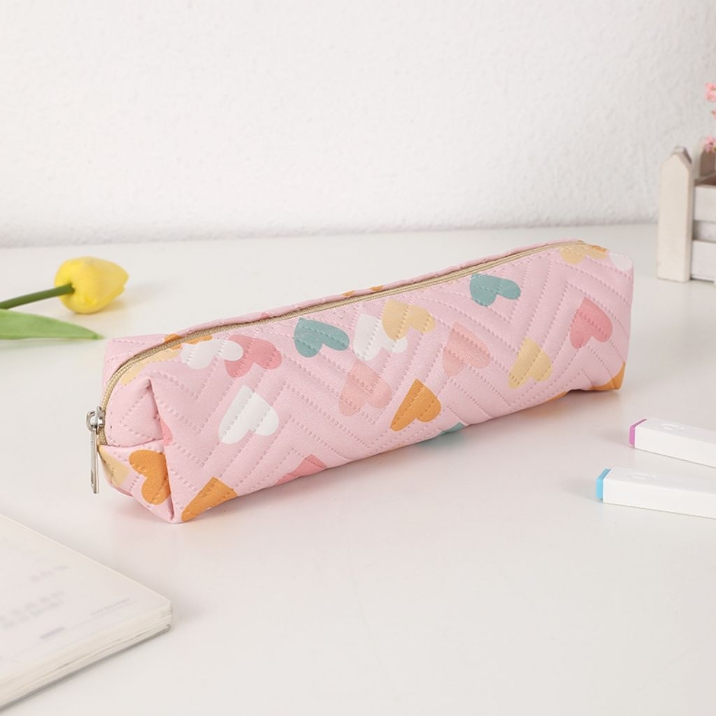 

Tempat Pensil Pencil Case Cewe Love Leather Waterproof Penyimpan alat Tulis Tempat pensil Simple Murah