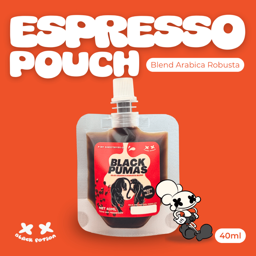 

Espresso Pouch Kopi Konsentrat Full Kopi Arabica Robusta (Black Pumas 50:50) - 1 pcs