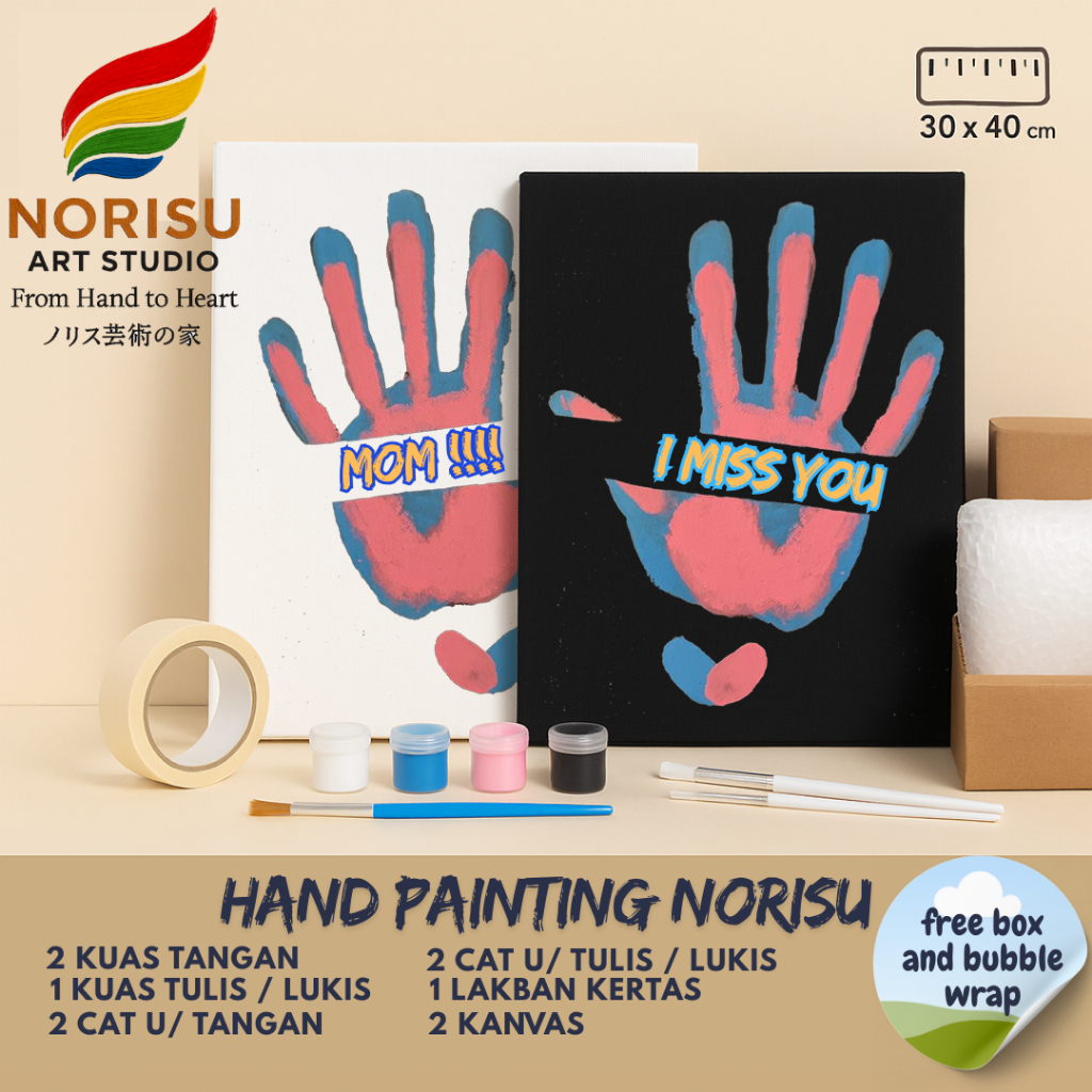 

DIY NORISU Hand Painting 1 Set Canvas Couple | Kanvas Lukis Cap Tangan Pasangan 20x20 20x30 30x40
