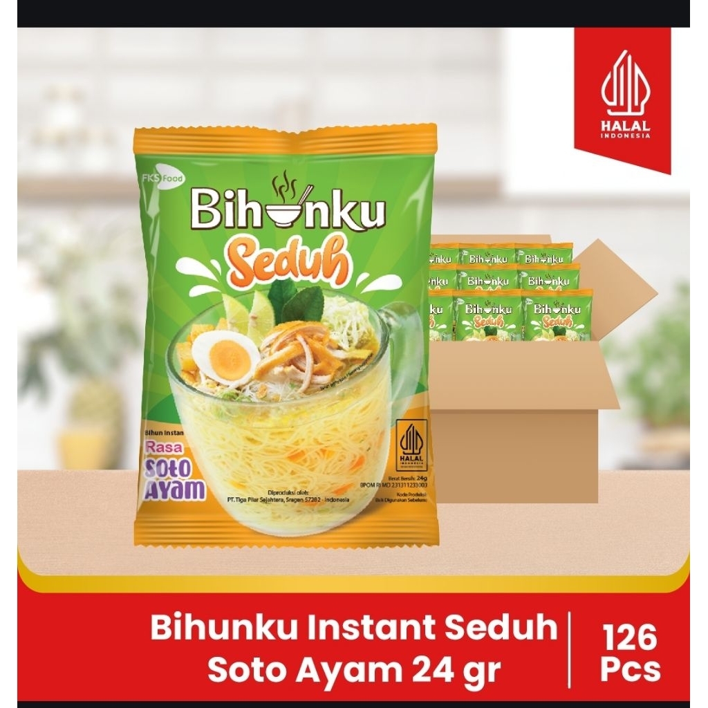 

Bihunku Instant - Seduh Soto - 1 Karton - 120 Pcs - 24gr