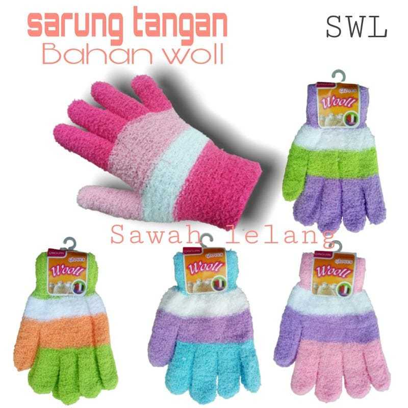 SARUNG TANGAN WOLL BULU / SARUNG TANGAN MOTOR WANITA/ Sarung tangan wanita belang import
