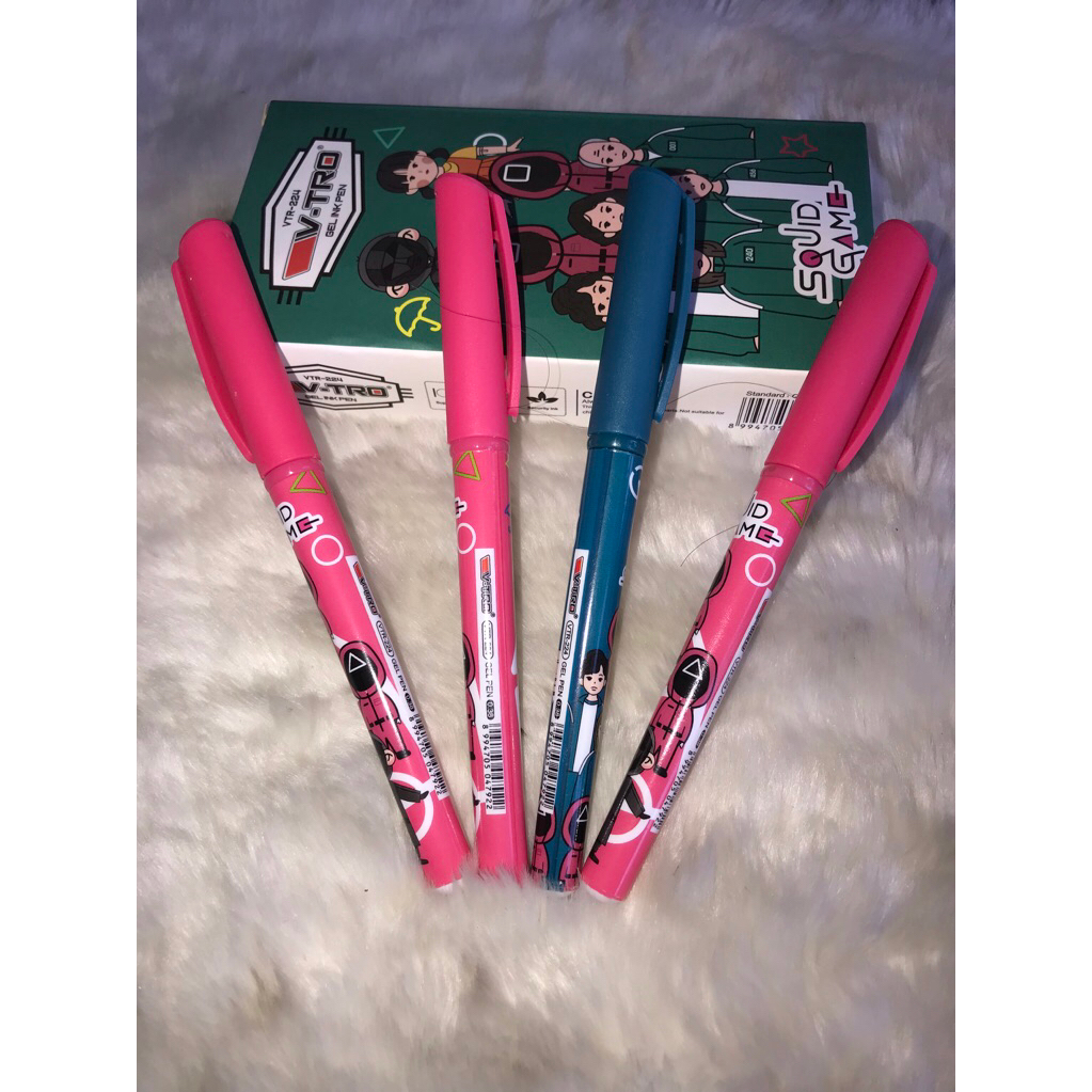 

{Pak} Bolpoint Gel Vtro/Pulpen Gel Pen Fancy Karakter Lucu Squid Game
