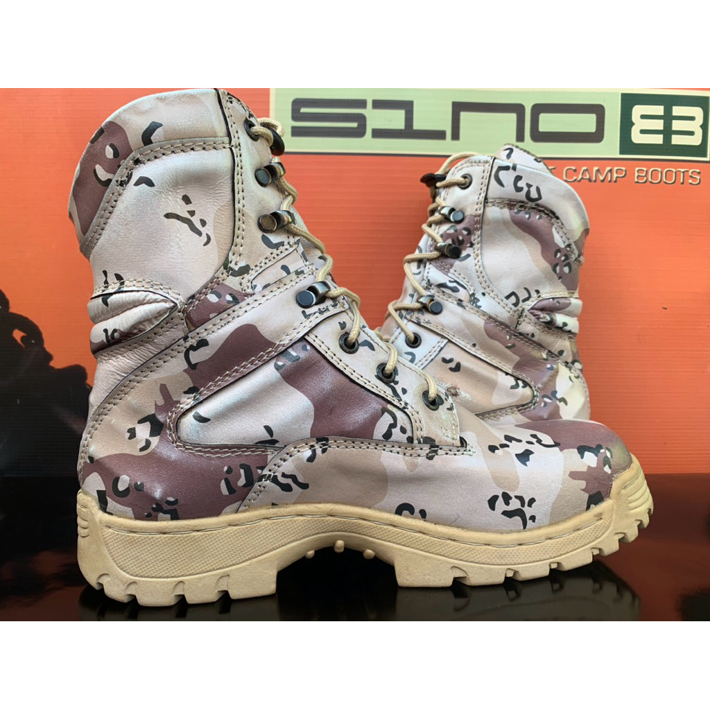 Sepatu pdl kulit Bermotif loreng gurun