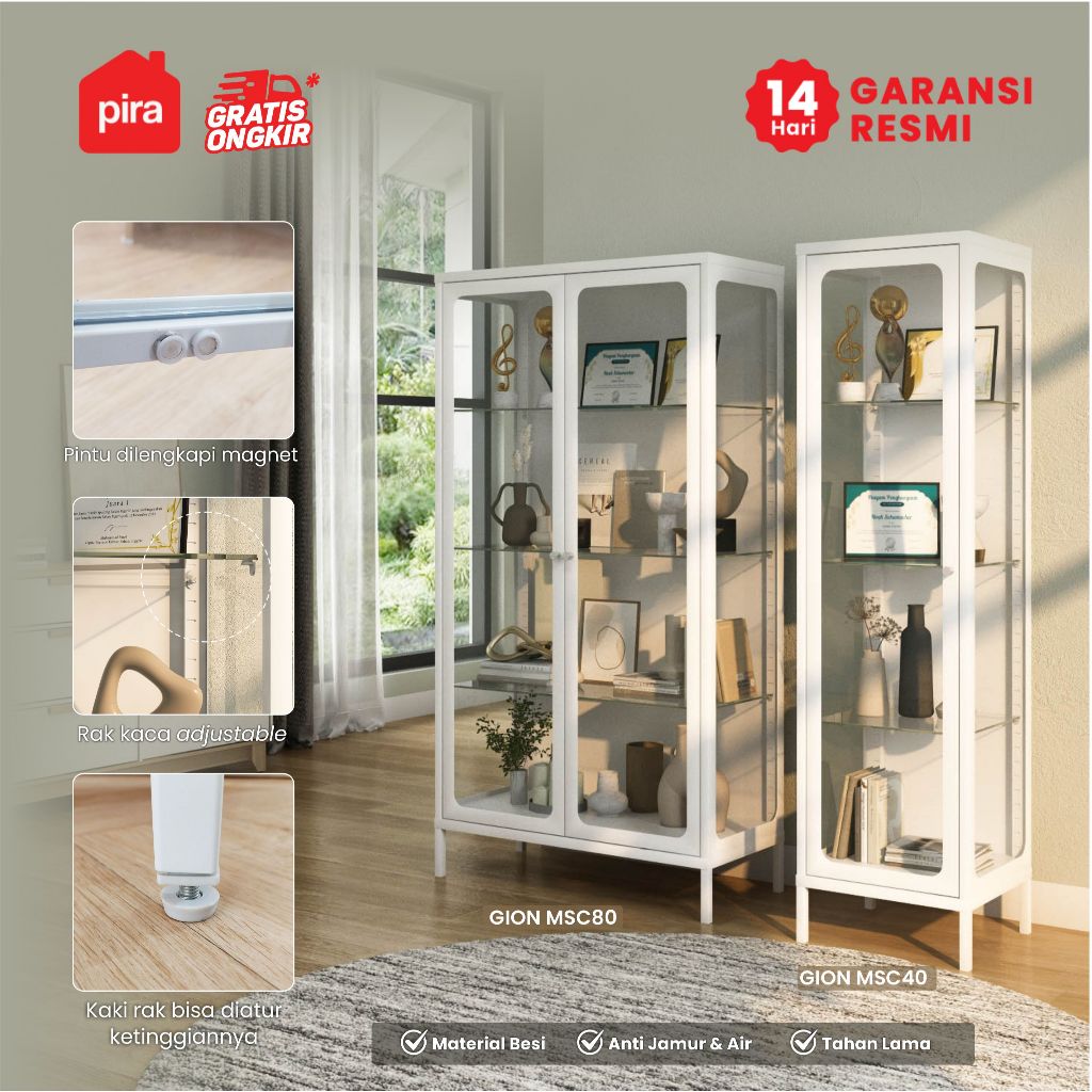 PIRA - GION MSC Rak Display / Rak Buku / Showcase / Lemari Pajangan / Lemari Hias