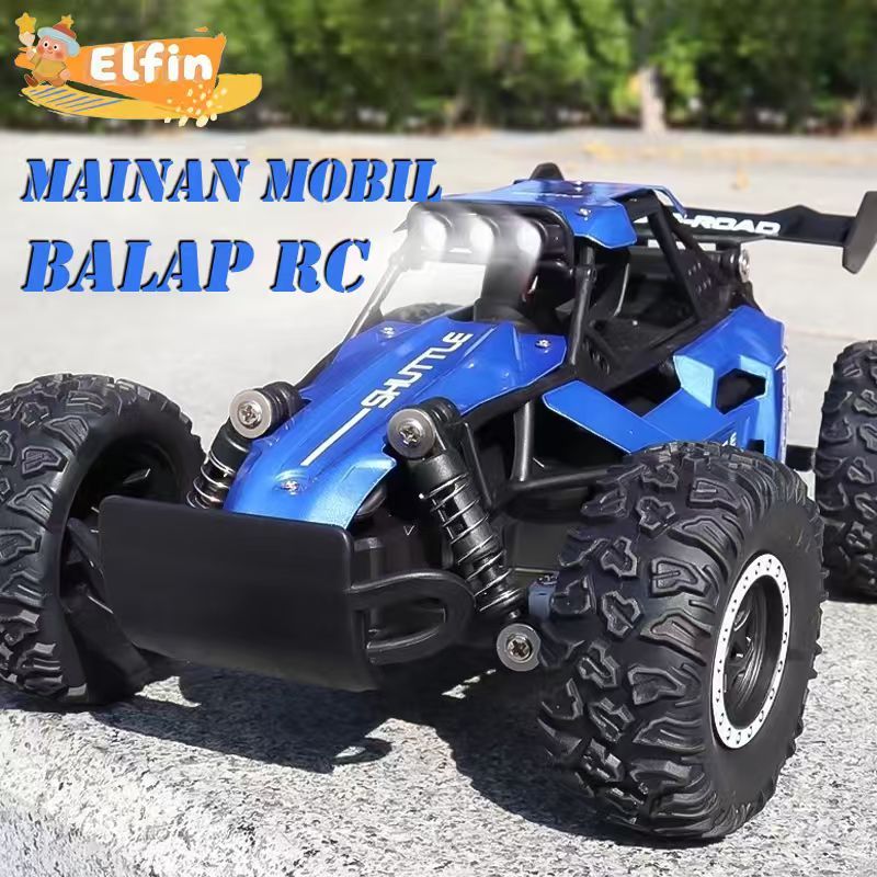 Mainan Mobil Balap RC Dengan Lampu Alloy Mobil Offroad RC Penggerak Empat Roda Bahan Alloy 2,4Ghz Re