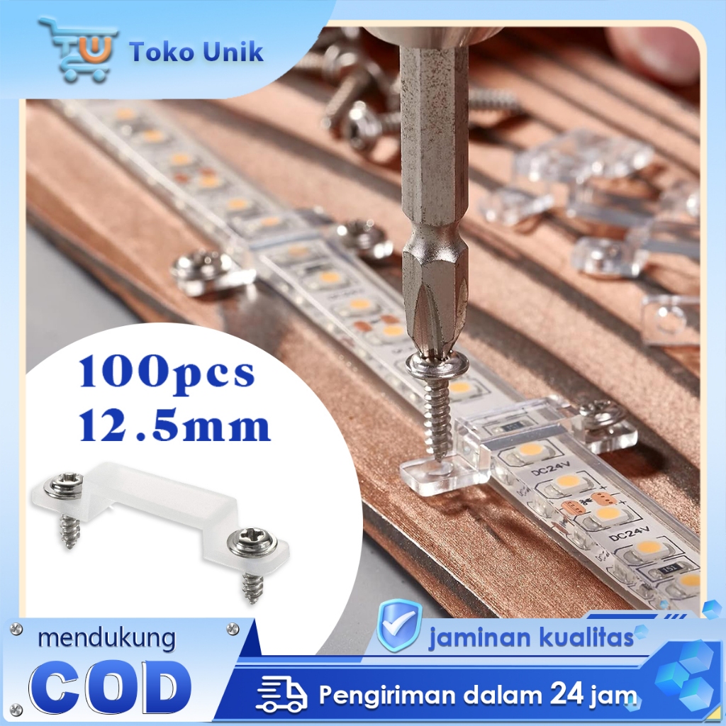 Klem Strip LED Transparan 100pcs Klem Lampu LED Neon Silikon Klem Lampu Selang LED Strip Light Clamp