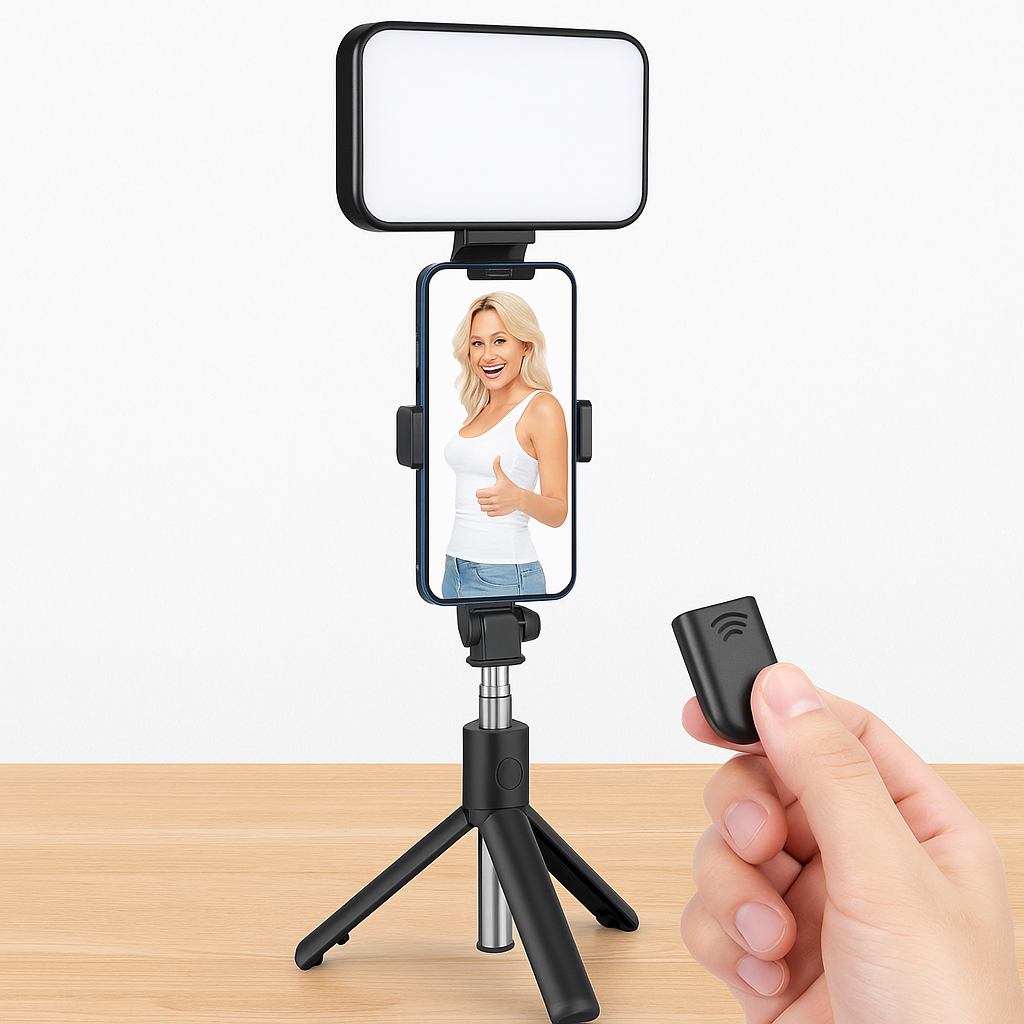 TONGSIS LED Flashlight / Tongsis Tripod + Lampu Led Kotak Terang