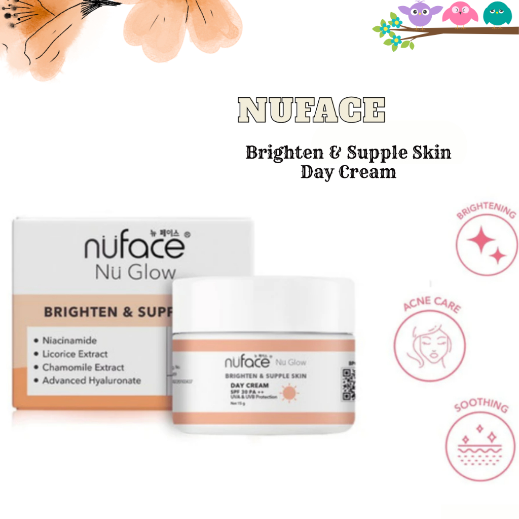 Nuface Nu Glow Brighten & Supple Skin Day Cream 15g | Pelembab Wajah