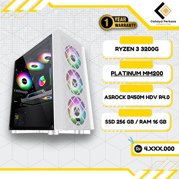 PC RAKITAN | RYZEN 3 3200G - RAM 16GB - SSD 256GB