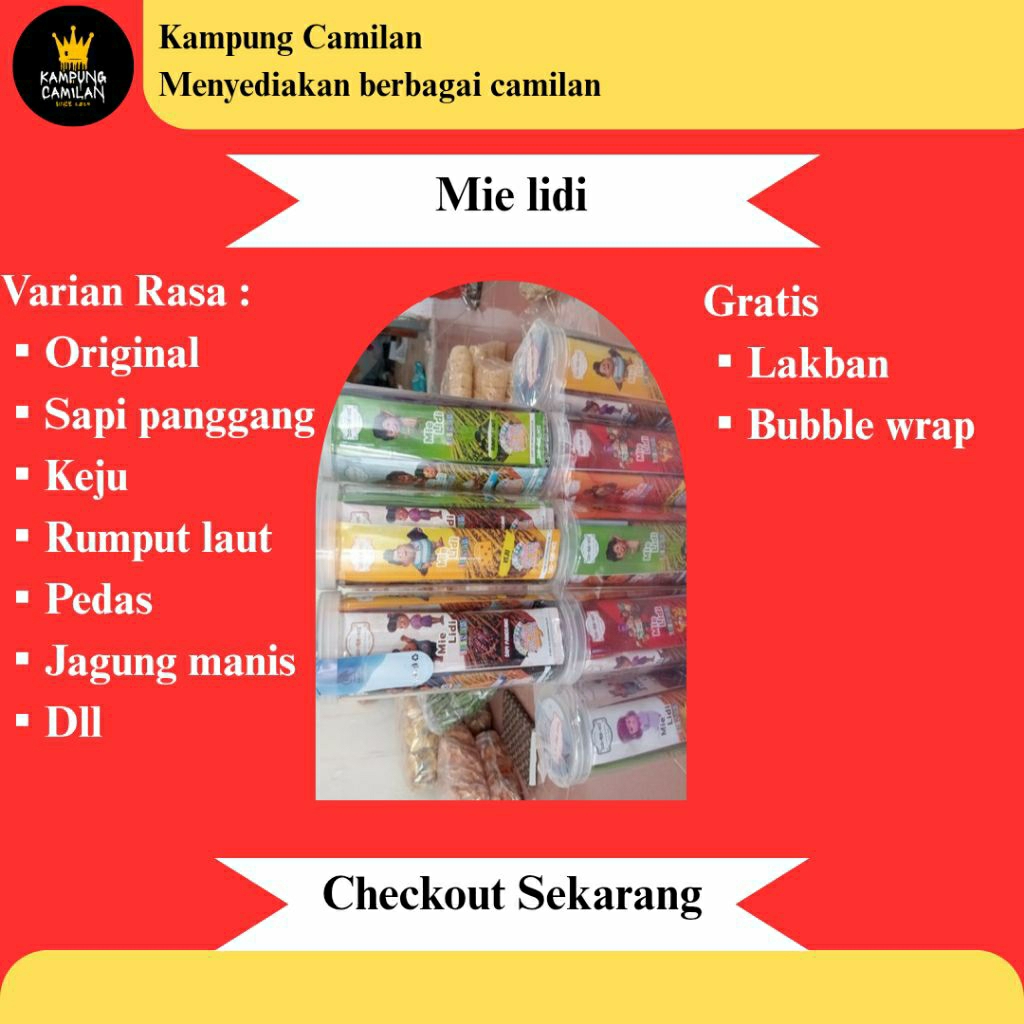 

MIE LIDI ISI 20 PCS KEMASAN KARTUN