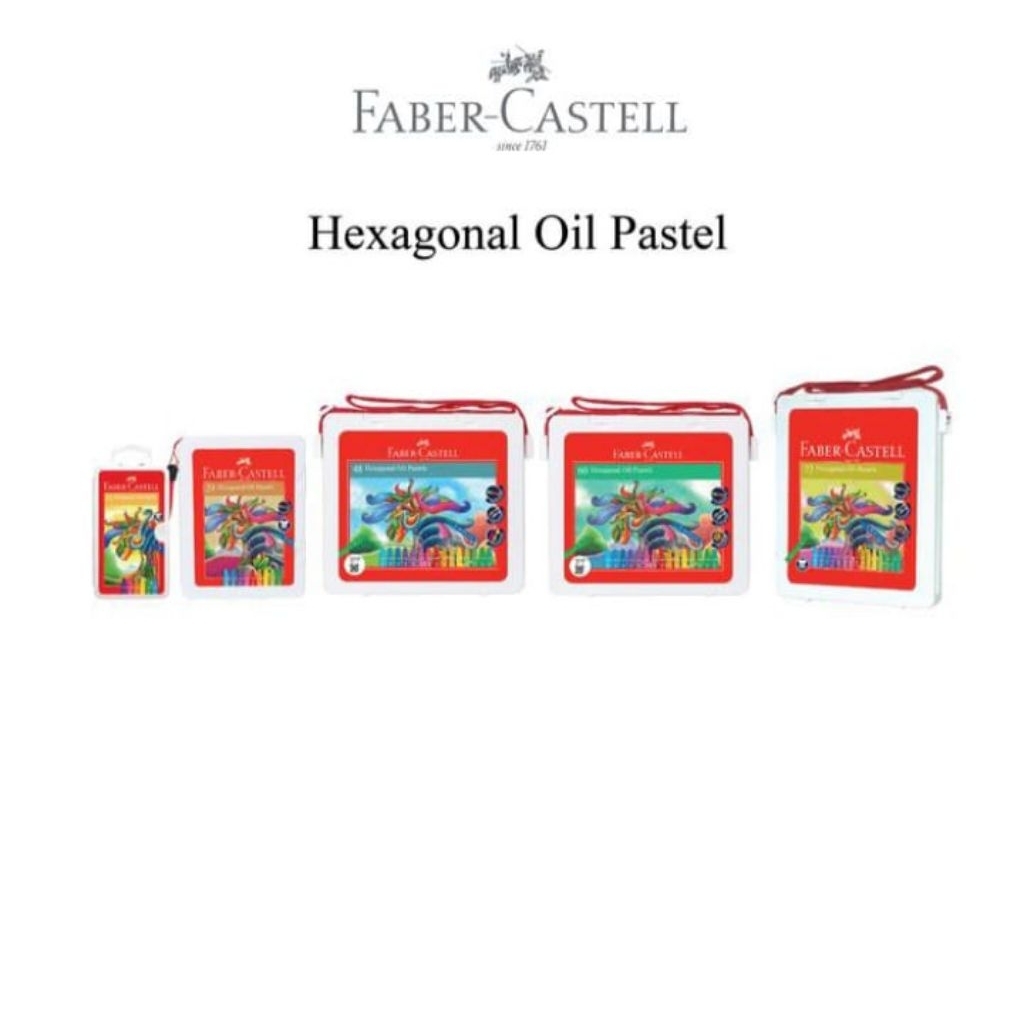 

Faber-Castell Crayon Hexagonal Oil Pastel Set Plastic Bag 12 Clr / 24 Clr / 48 Clr / 60 Clr / 72 Clr - Set.