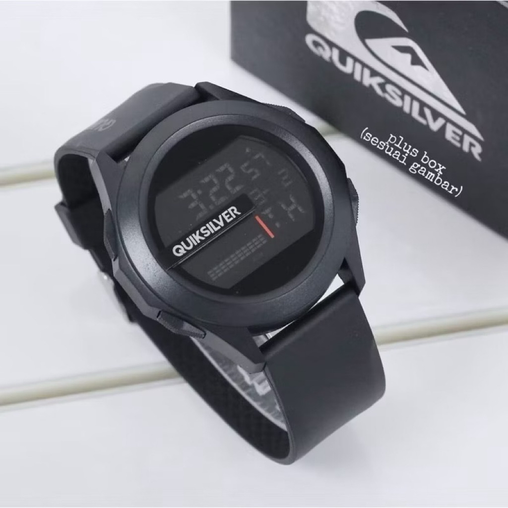 ORIGINAL (TERIMA COD)JAM TANGAN PRIA FASHION QUICKSILVER 2102 DIGITAL STRAP RUBBER/KARET(DIKIRIM