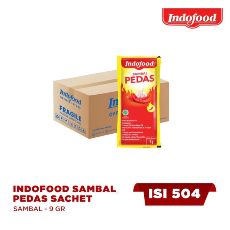 

INDOFOOD SAMBAL PEDAS SACHET 9GR 1 DUS 504 PCS