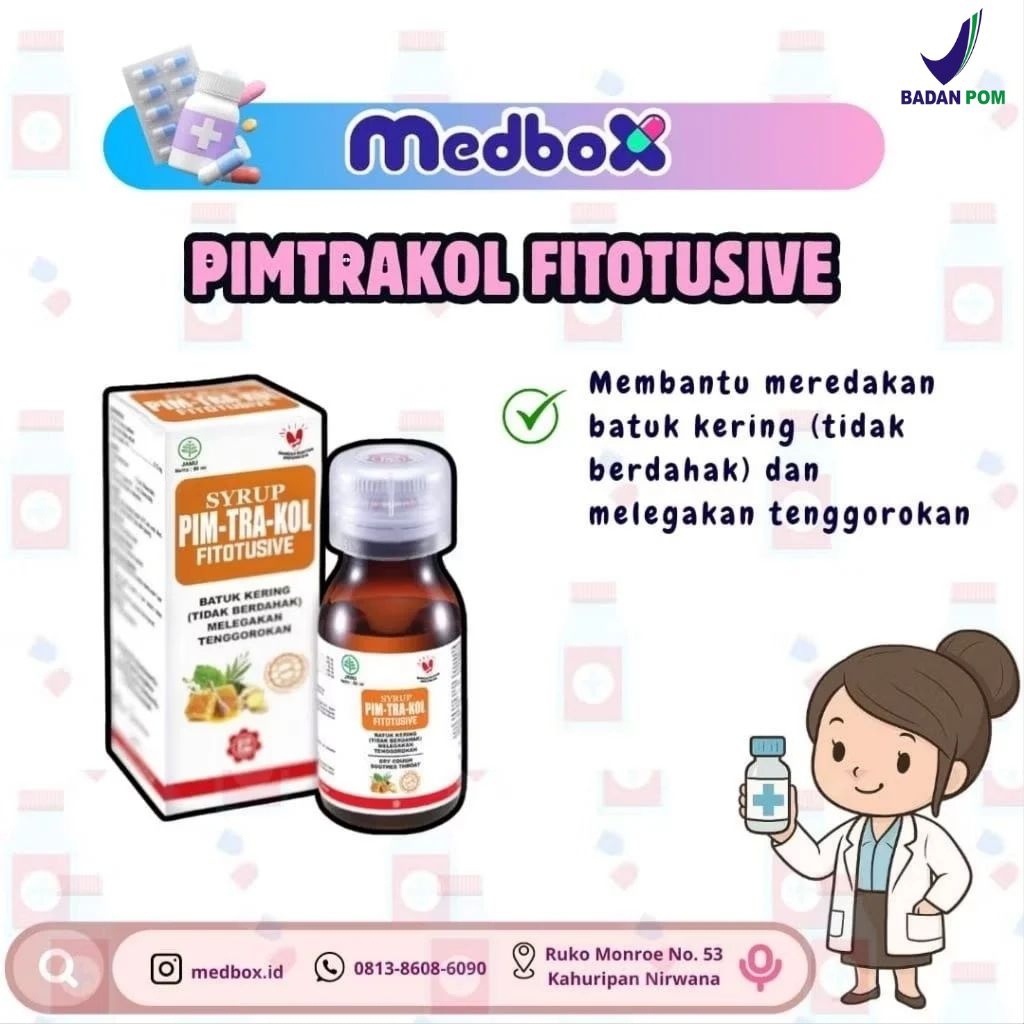 Pimtrakol Fitotusive Obat Batuk Kering Herbal Untuk Anak-Anak Dewasa