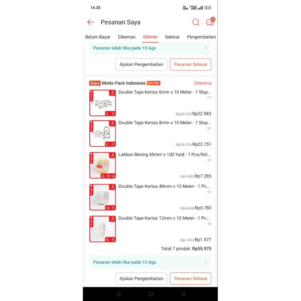 

Double tape 6 mm isi 2 roll dobel tip double tip