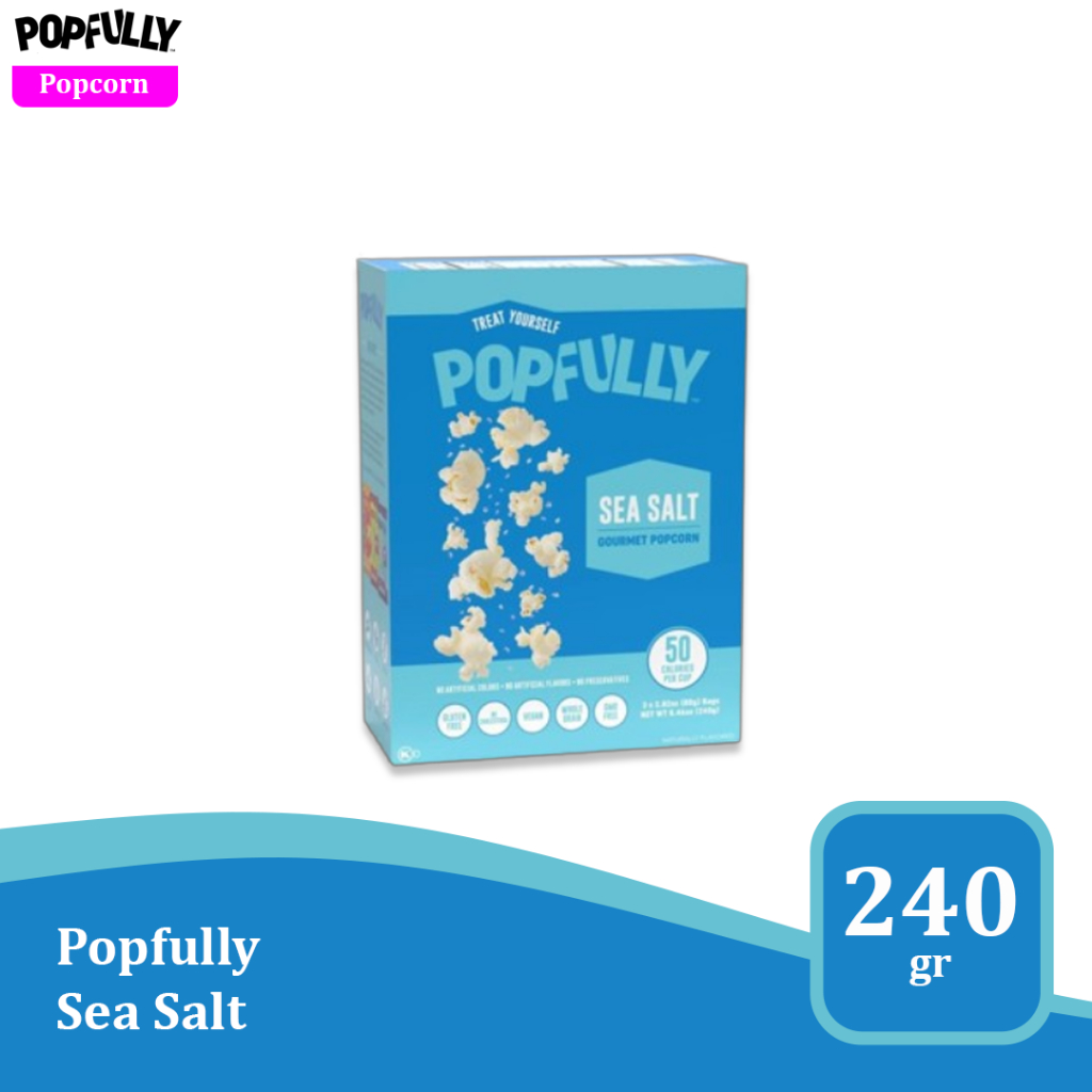 

Popfully Gourmet Popcorn Sea Salt 8.46 oz - Makanan Impor USA