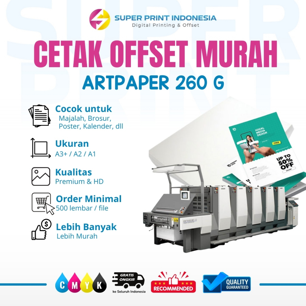 

CETAK OFFSET - ARTPAPER 260G - CETAK BROSUR CETAK MAJALAH CETAK ARTPAPER CETAK OFFSET KALENDER PACKAGING FULL COLOUR