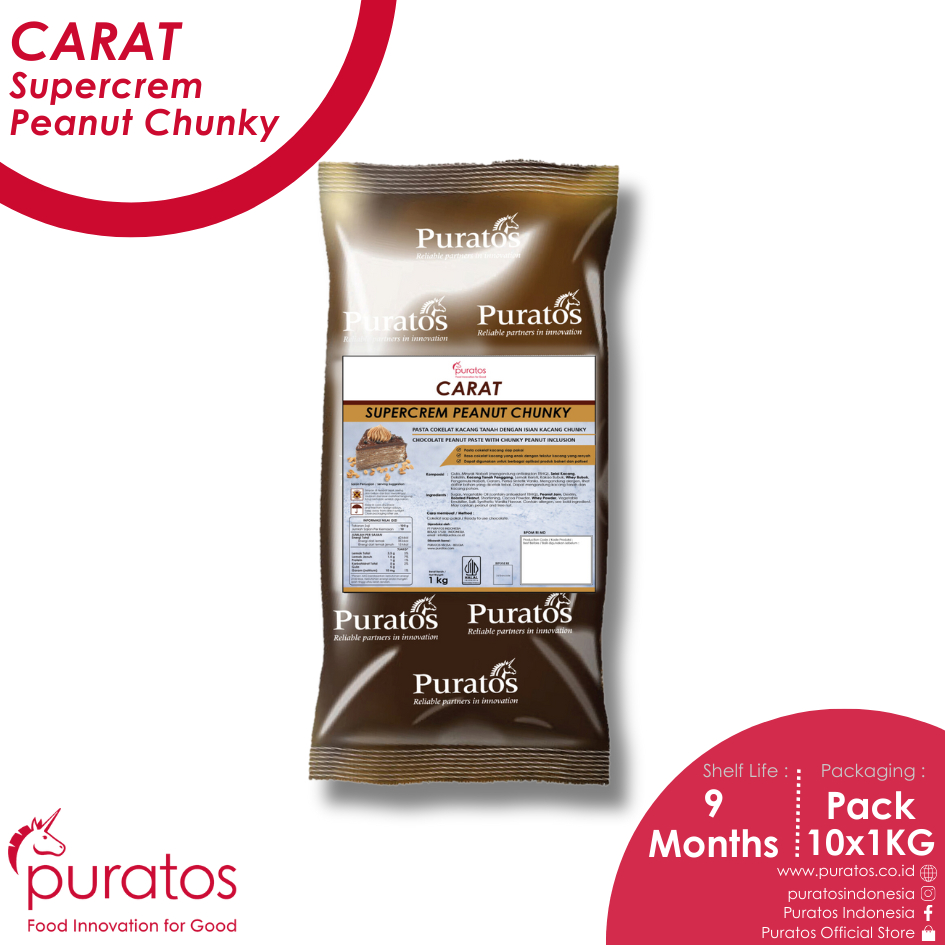 

Puratos Carat Supercrem Peanut Chunky / Filling Siap Pakai - 1Kg