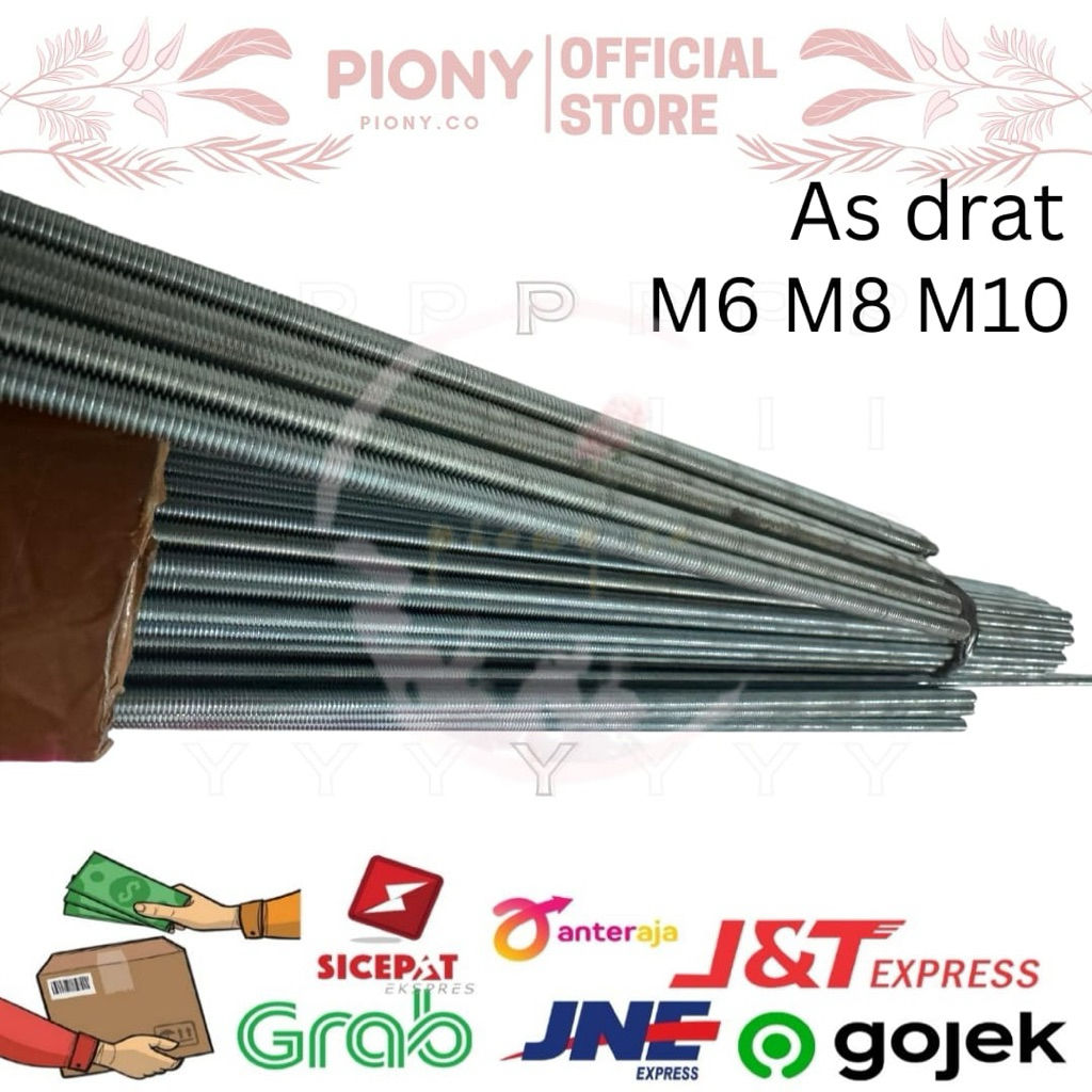AS DRAT LONG DRAT M6 M8 M10 GALVANIS PUTIH