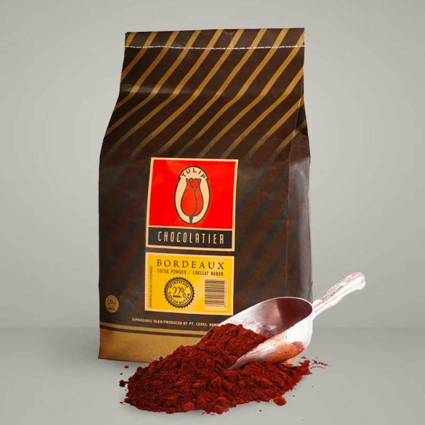 

Tulip Chocolatier Borde*ux Cocoa Powder 22% Cocoa Butter Kakao Bubuk 500gr Lokal HALAL