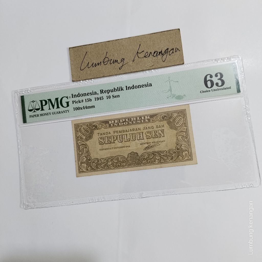 uang kuno 10 sen 1945 PMG 63