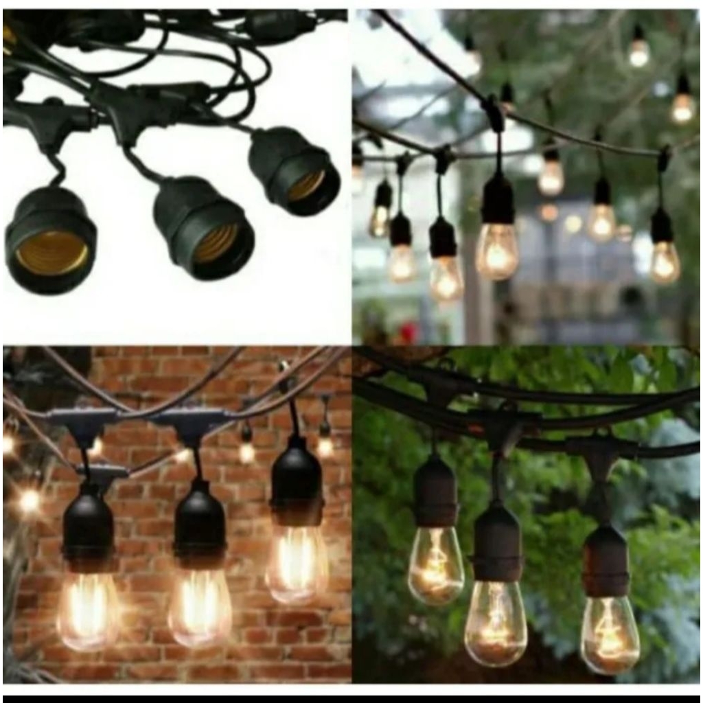 Kabel Fitting Gantung Lampu Outdoor Tembaga 10M 10 Fitting Kabel Lampu Gantung Cafe