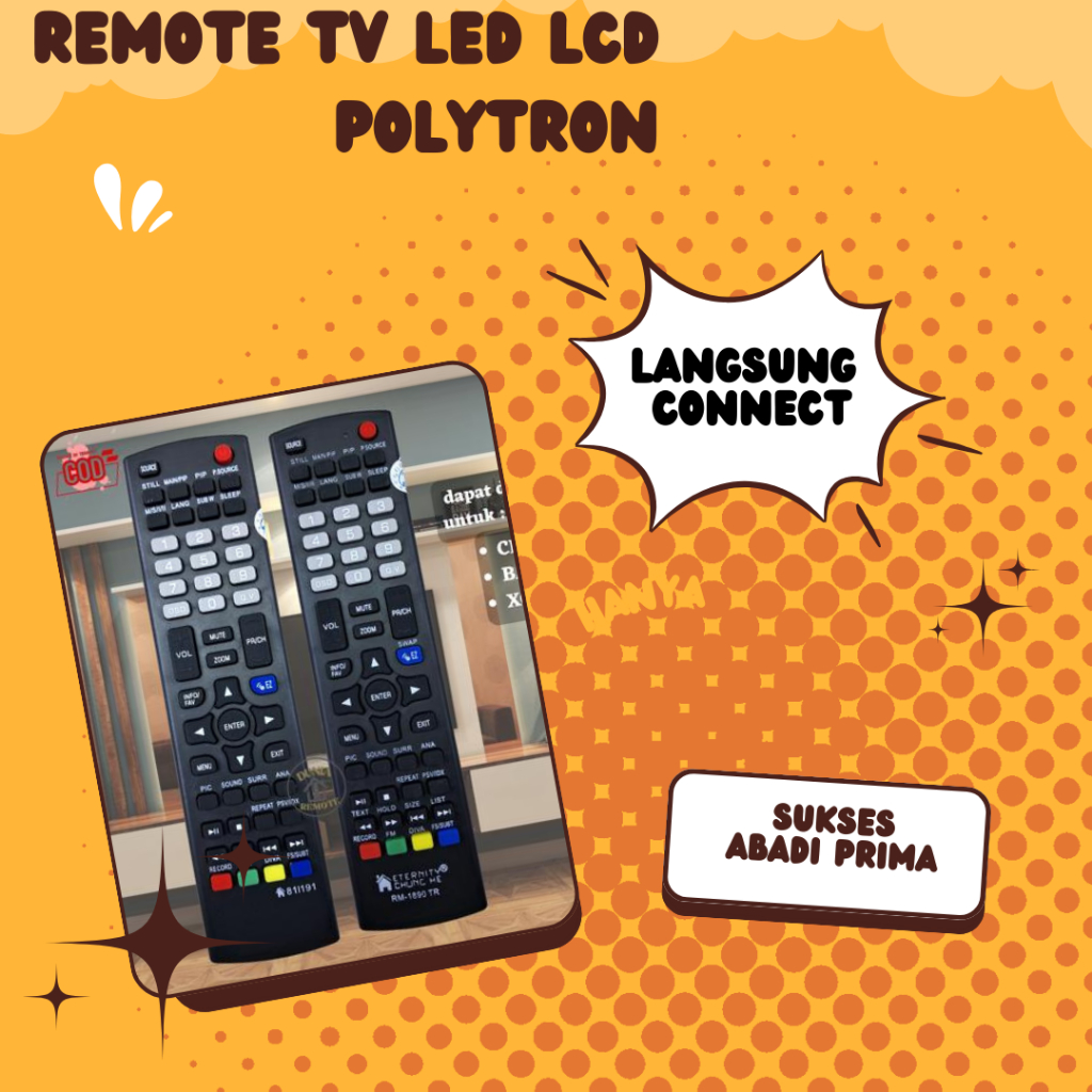 Tanpa Setting  Remote Multi Tv Polytron 819.1 Cinemax Bazooka LED/LCD
