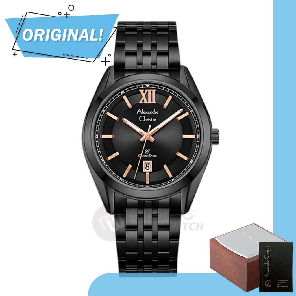 Jam Tangan Pria Analog Alexandre Christie 8690MD AC8690 AC 8690 MD 8690 MDBIPBARG Original Garansi R