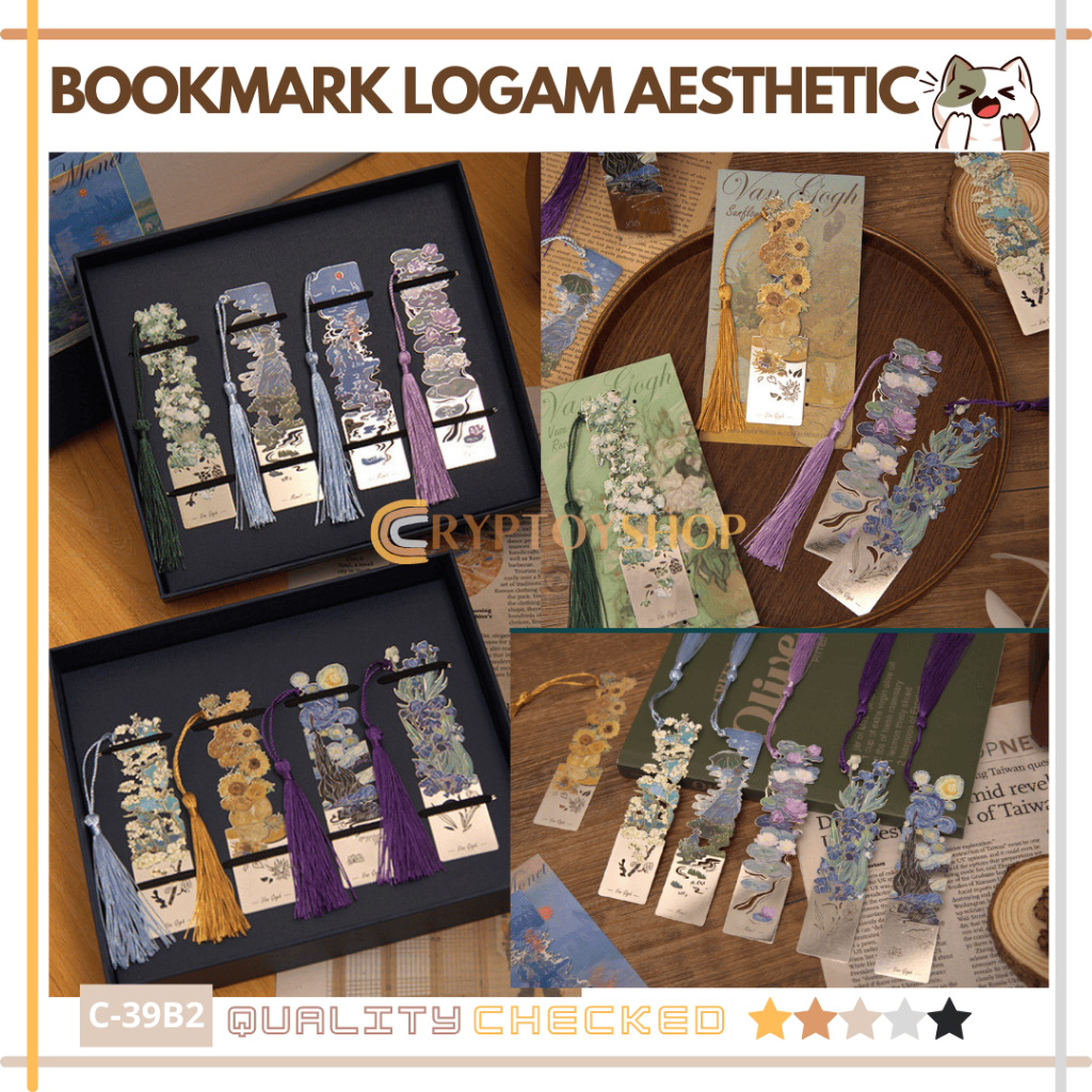 

CRYPTOYSHOP Pembatas Buku Logam Lukisan Retro Classic Oil Painter Metal Bookmark Buckle Pendant
