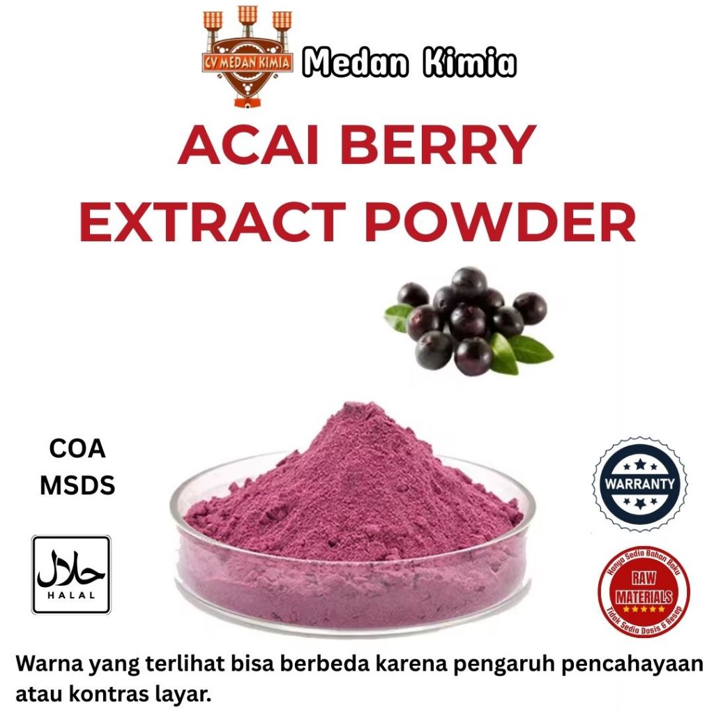 

Powder Extract Buah Acai Berry 50gram / Bubuk Ekstra Acai Berry 50gr Food Grade