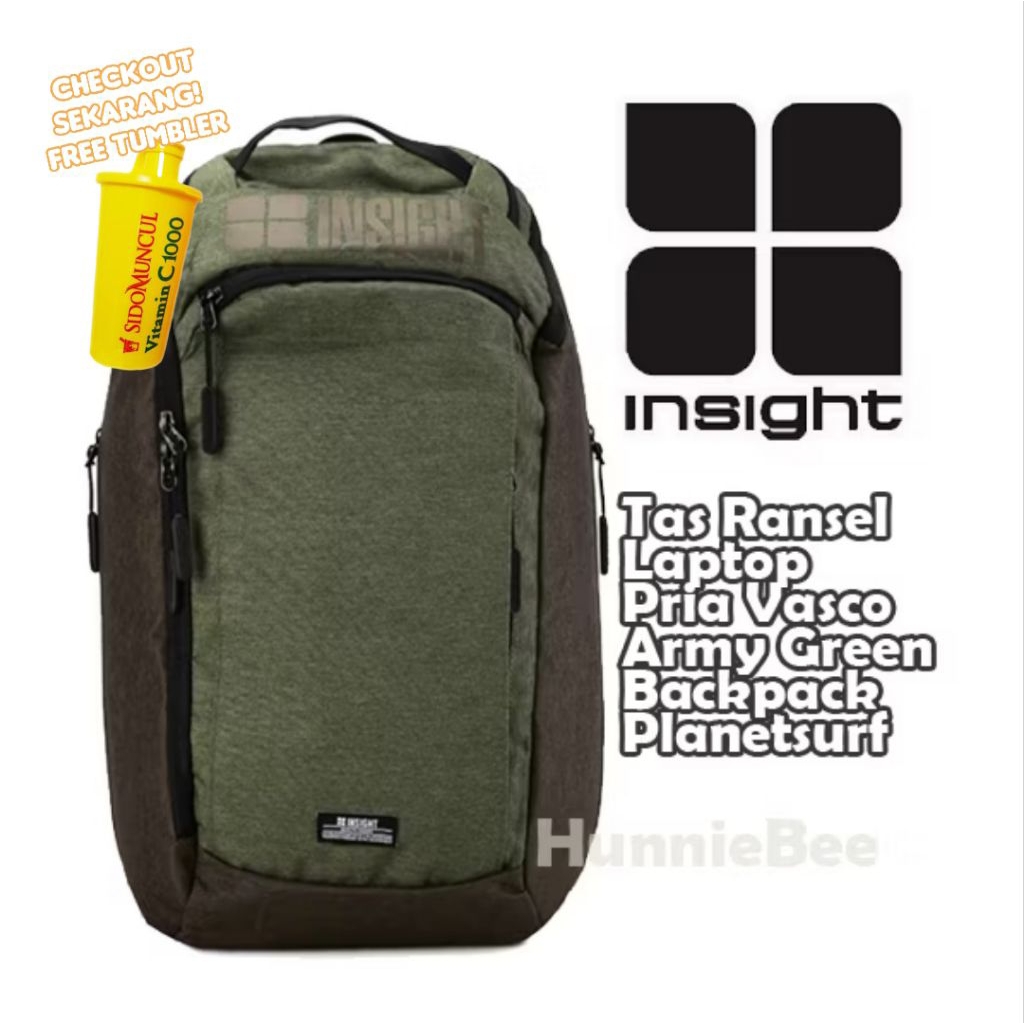 Insight Tas Ransel Laptop Pria Vasco Army Green Backpack Planetsurf
