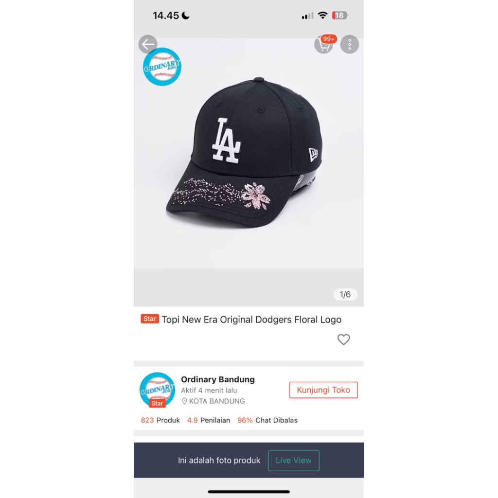 topi new era dodgers floral