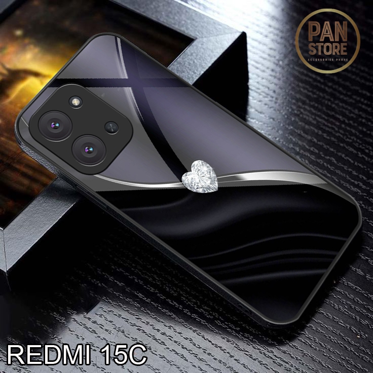 Softcase Glass case Redmi 15C Terbaru 2025 - Case - Softcase Redmi 15C  Mewah Elegant full cover