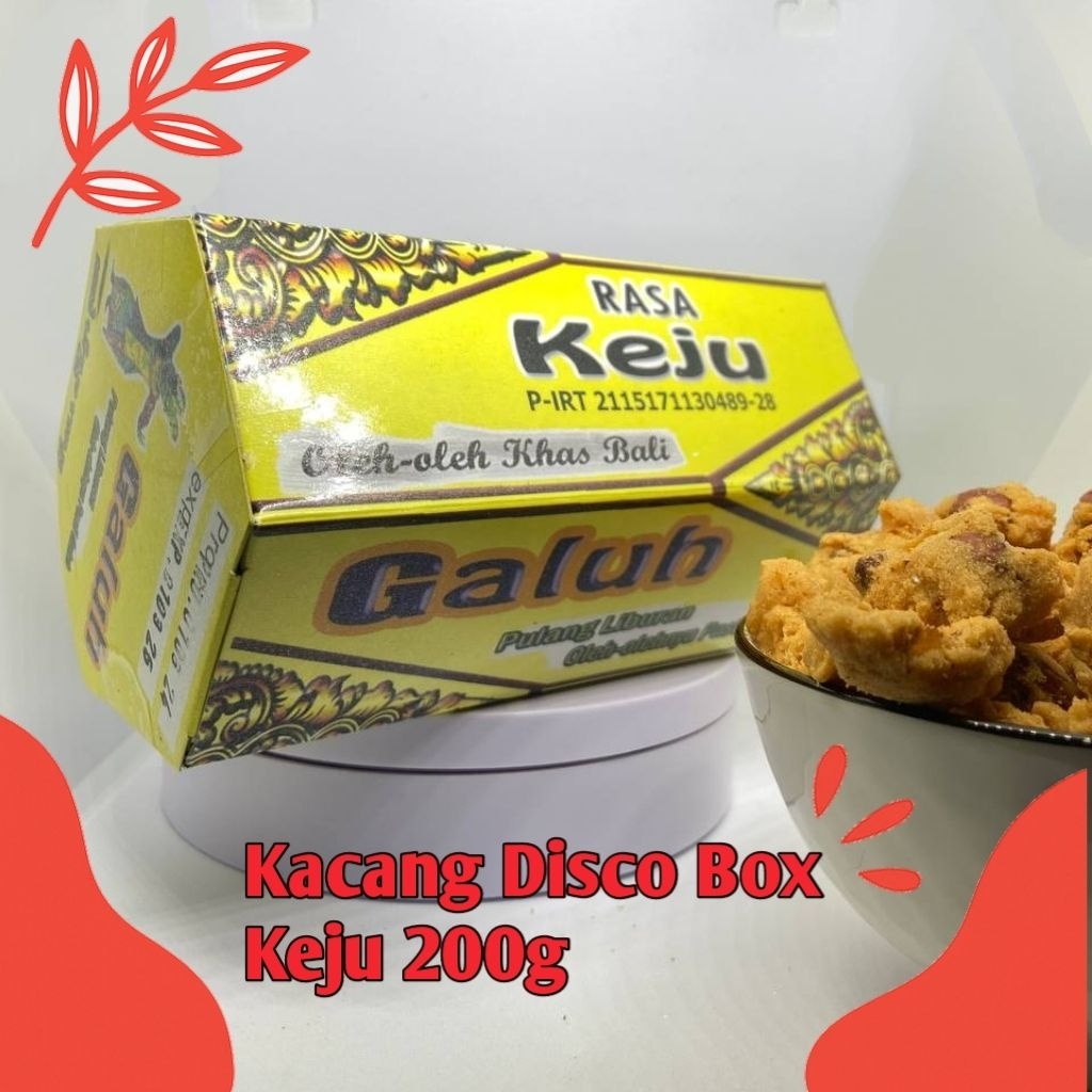 

Kacang Disco Galuh Box 200g – Oleh Oleh Khas Bali, Rasa Keju, Camilan Renyah Halal