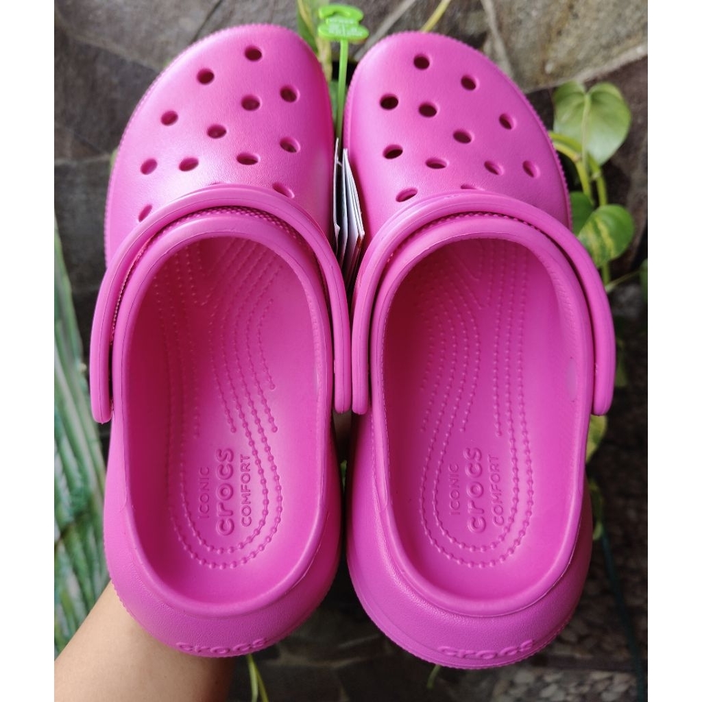 CROCS CRUSH CLOG UNISEX PINK JUICE ORIGINAL BUKAN COTTONINK FOSSIL