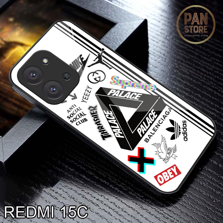 Softcase Glass case Redmi 15C Terbaru 2025 - Case - Softcase Redmi 15C  Mewah Elegant full cover