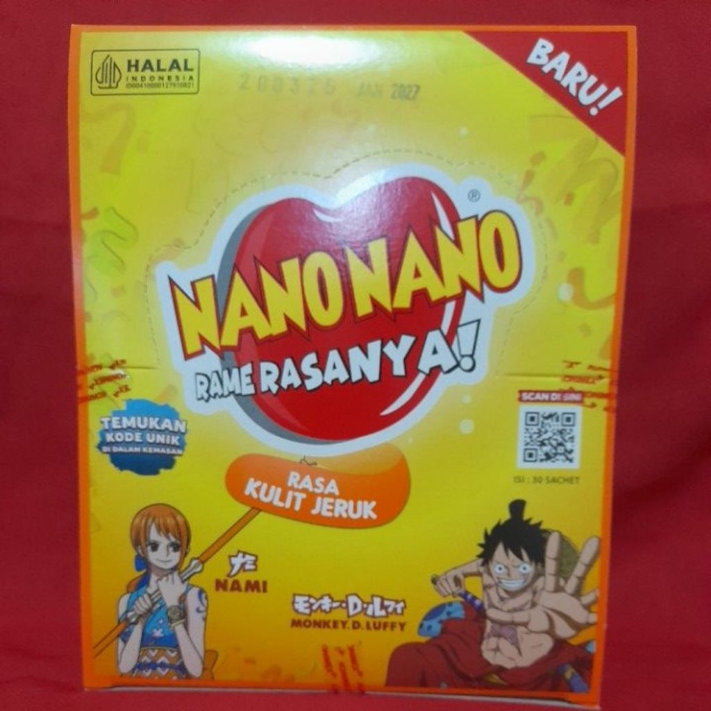 

Nano Nano Permen Box One Piece isi 30 Sachet