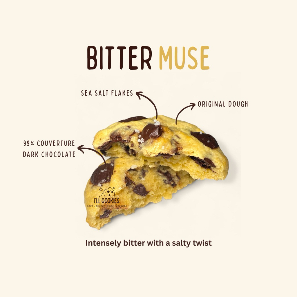 

Pure Soft Butter Cookies - Bitter Muse (99% Chocolate Couverture)