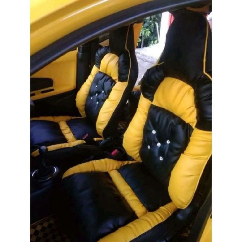 cover jok mobil brio 2 baris motif sofa