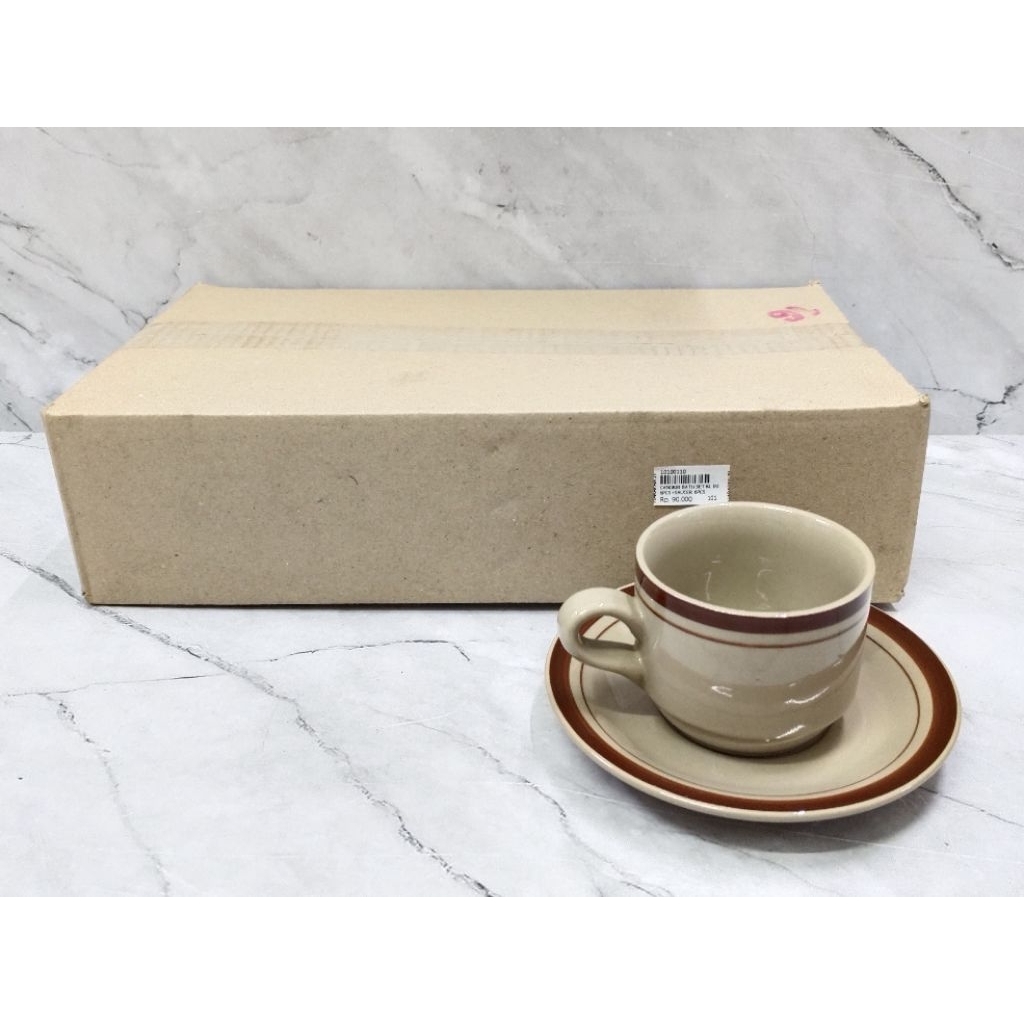 CANGKIR BATU SET + TATAKAN ISI 6 PCS / CANGKIR KERAMIK / GELAS BATU / GELAS KERAMIK